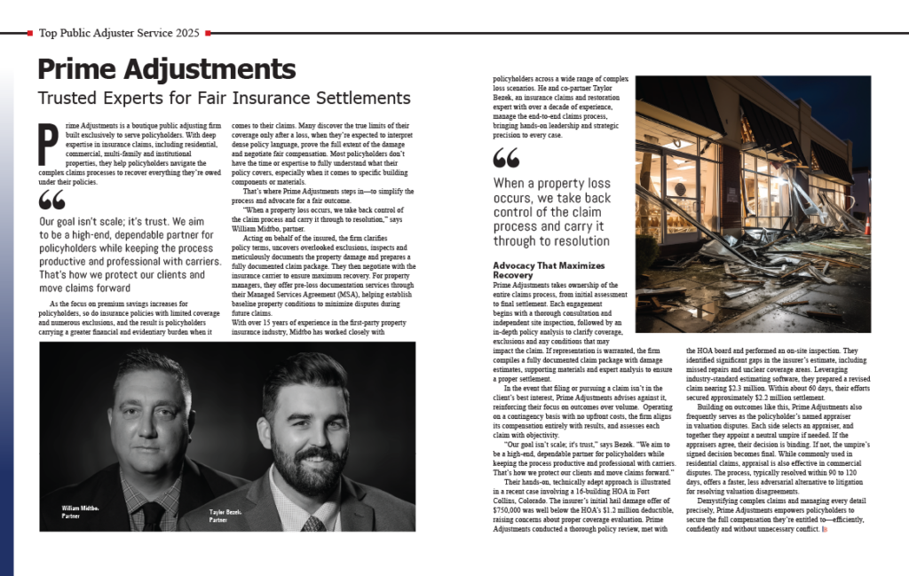 Insurance Business Review Top Public Adjusters